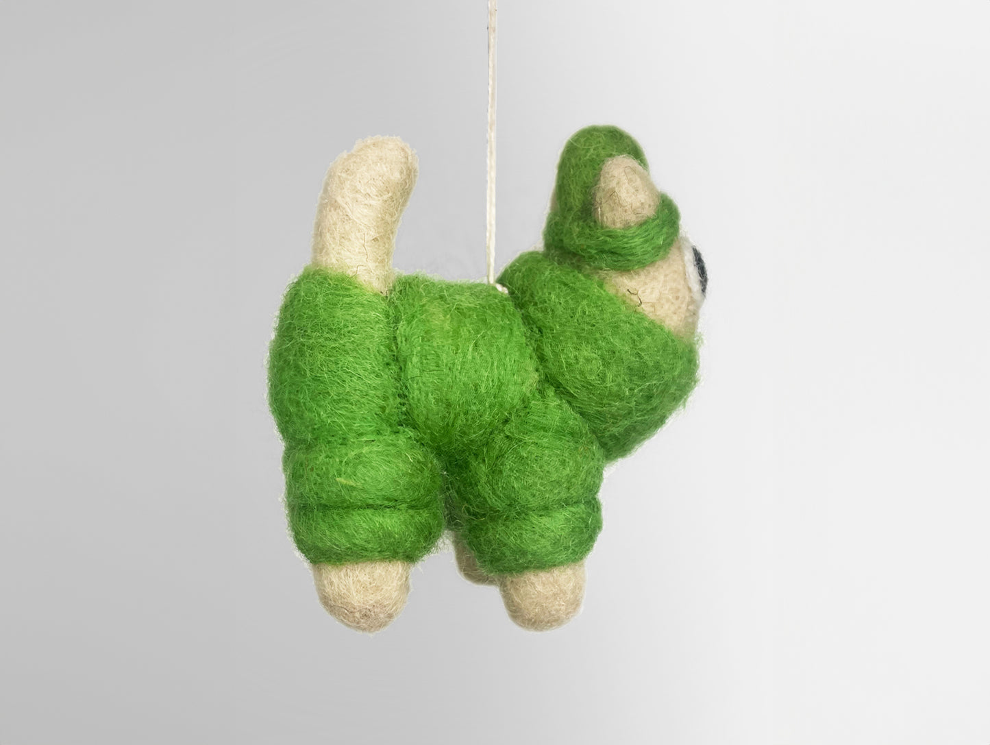 Cat Felted Hanging Decorations by Wrap Stationery - Lee, Cat in Puffa