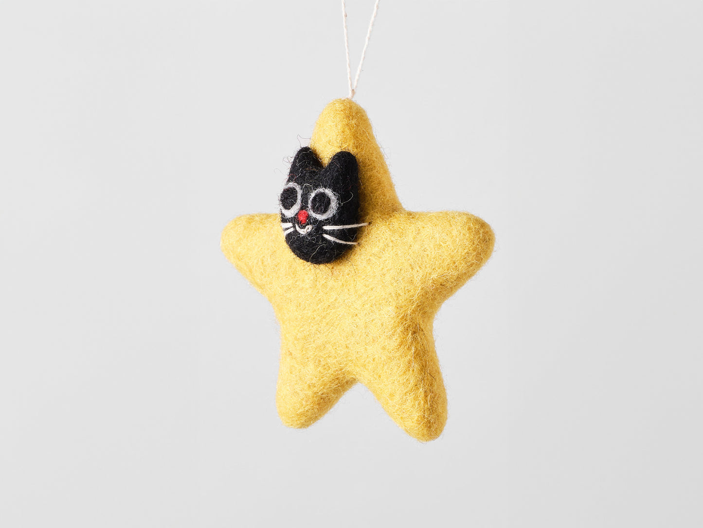 Cat Felted Hanging Decorations by Wrap Stationery - Stella, Cat Star