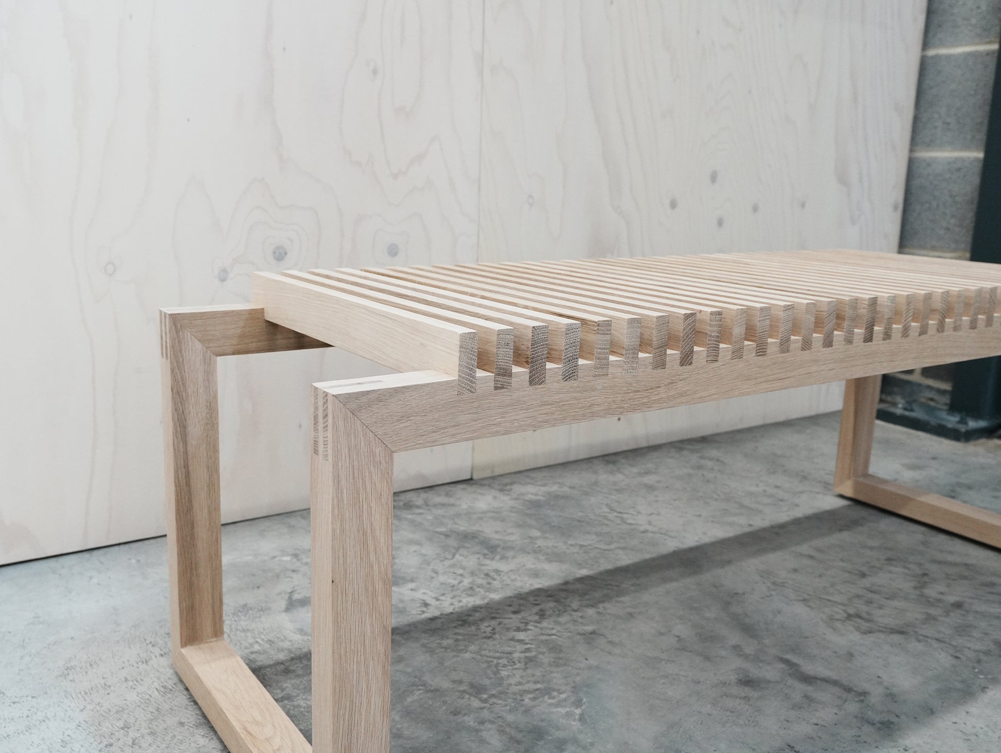 Cutter Bench / Untreated Oak / Open Box by Fritz Hansen