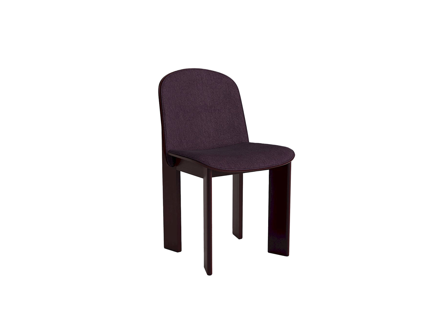 Chisel 65 Chair Front Upholstery by HAY - Dark Bordeaux Lacquered Beech / Turf Burgundy