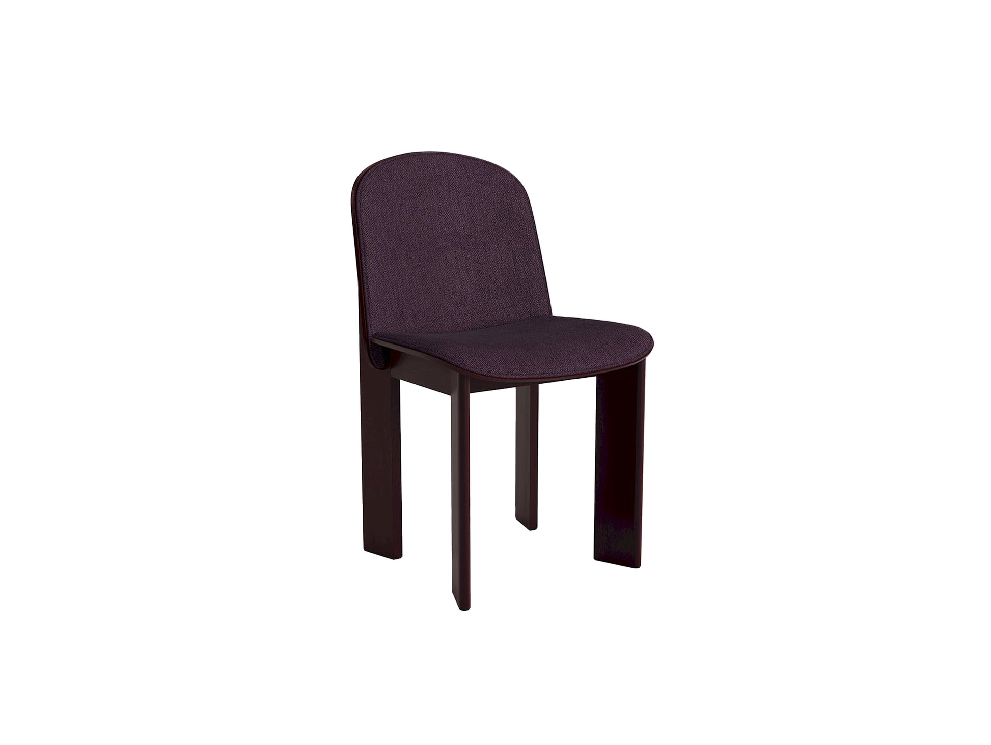 Chisel 65 Chair Front Upholstery by HAY - Dark Bordeaux Lacquered Beech / Turf Burgundy