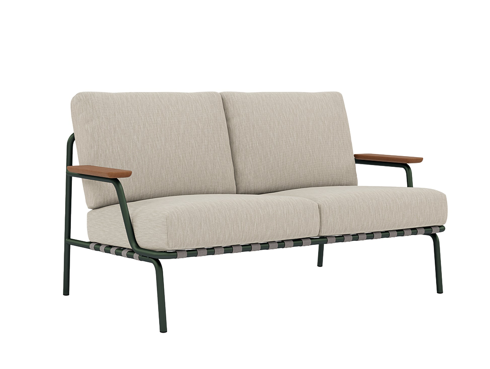 Settle 2-Seater Sofa by Muuto / Dark Green Frame / Ribbed Weave 03