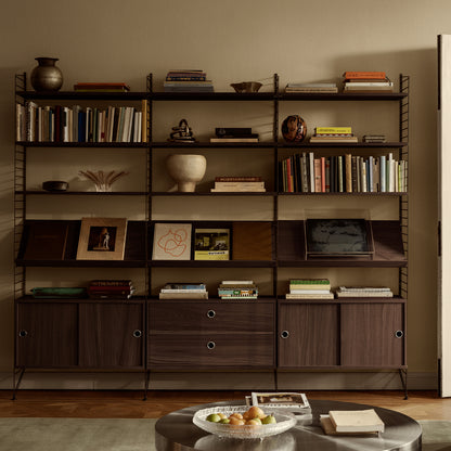 String System Magazine Shelf by String - Dark Oak