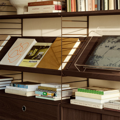 String System Magazine Shelf by String - Dark Oak