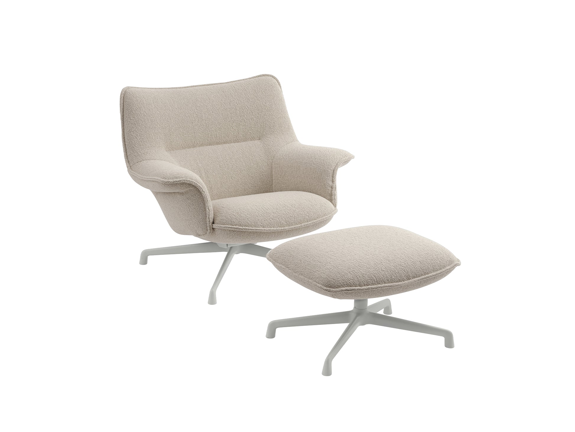 Doze Lounge Chair Low Back - Swivel Base by Muuto / Hearth 007 / Grey Base