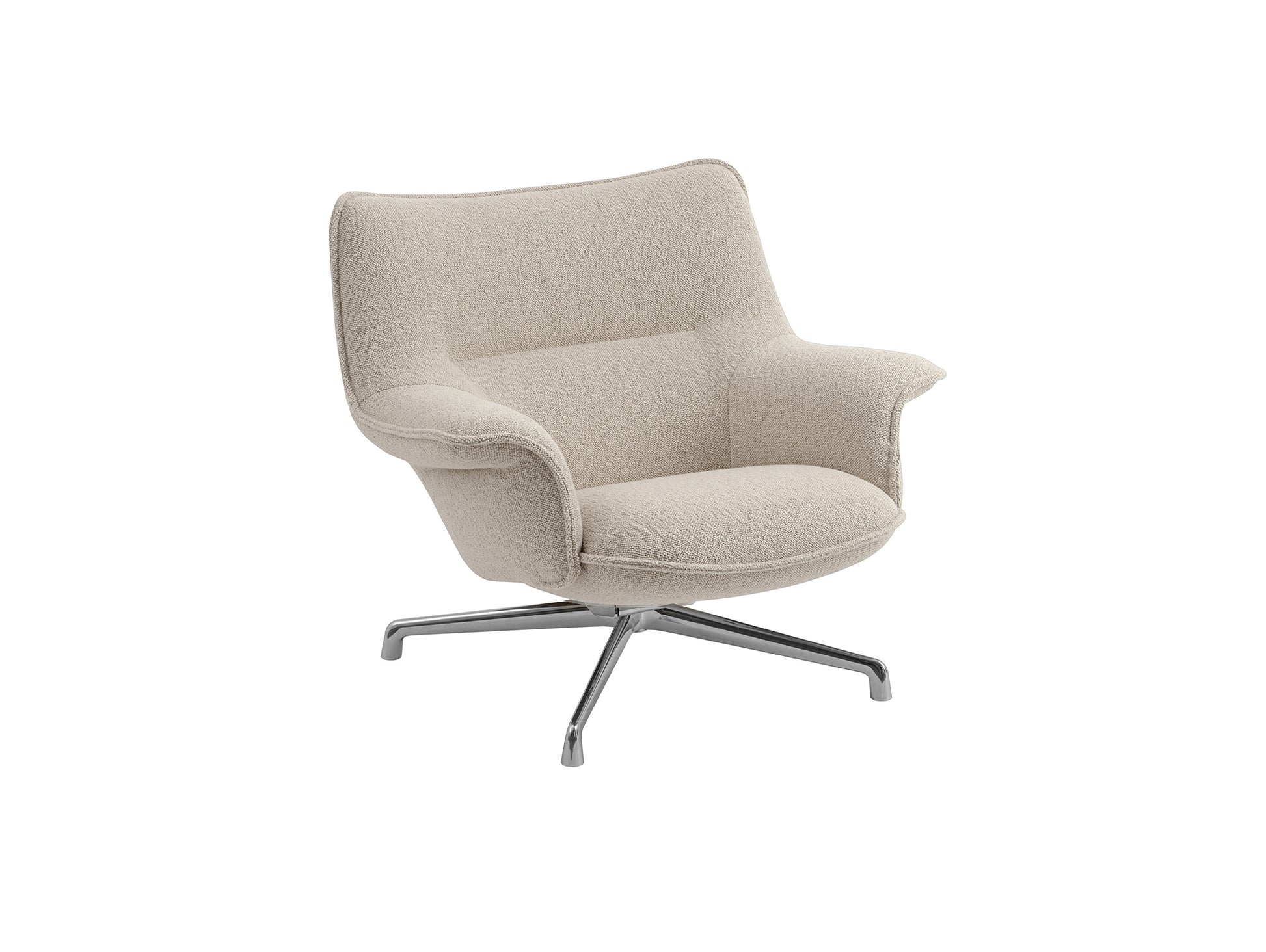 Doze Lounge Chair Low Back - Swivel Base by Muuto / Hearth 007 / Polished Aluminum Base