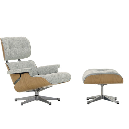 Eames Lounge Chair by Vitra - Lacquered Chestnut / Cream Sierra Grey 06 Nubia