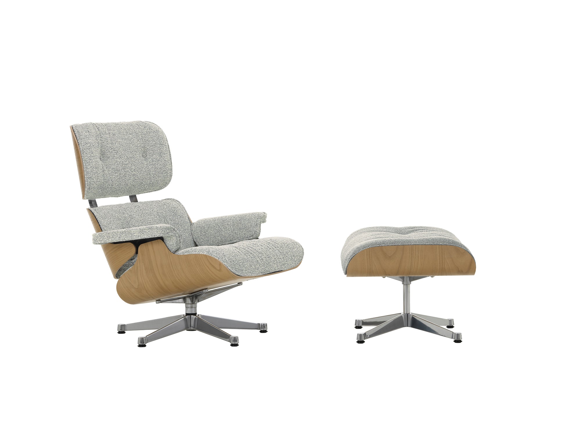 Eames Lounge Chair by Vitra - Lacquered Chestnut / Cream Sierra Grey 06 Nubia
