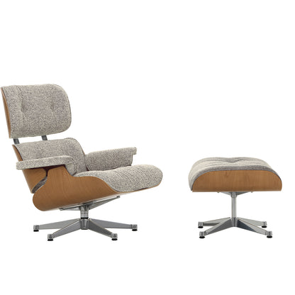 Eames Lounge Chair by Vitra - European Cherry / 05 Cream Dark Brown Nubia