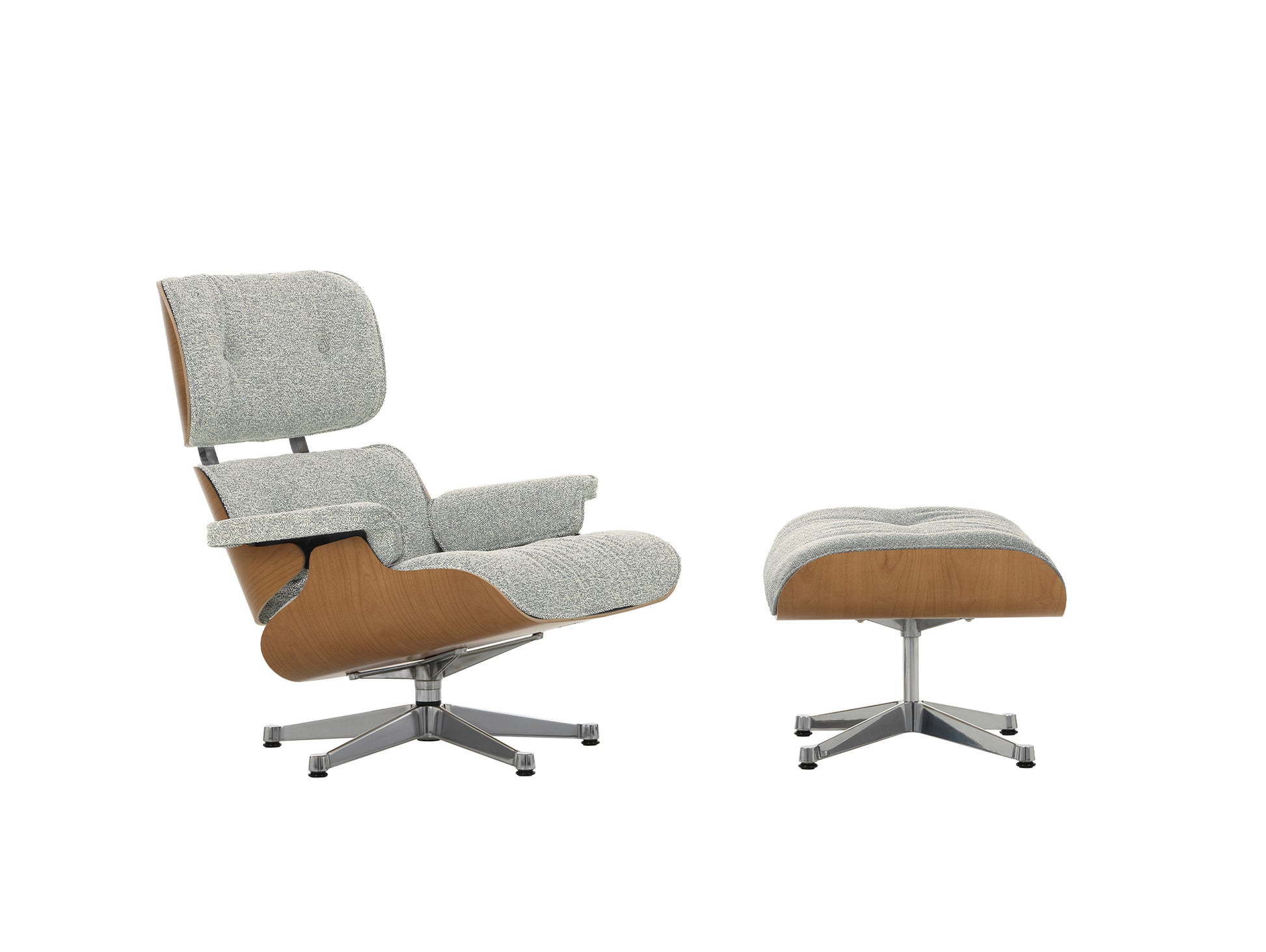 Eames Lounge Chair by Vitra - European Cherry / 06 Cream Sierra Grey Nubia
