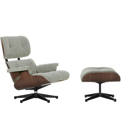 Eames Lounge Chair by Vitra - Dark Lacquered Walnut / 09 Ivory Forest