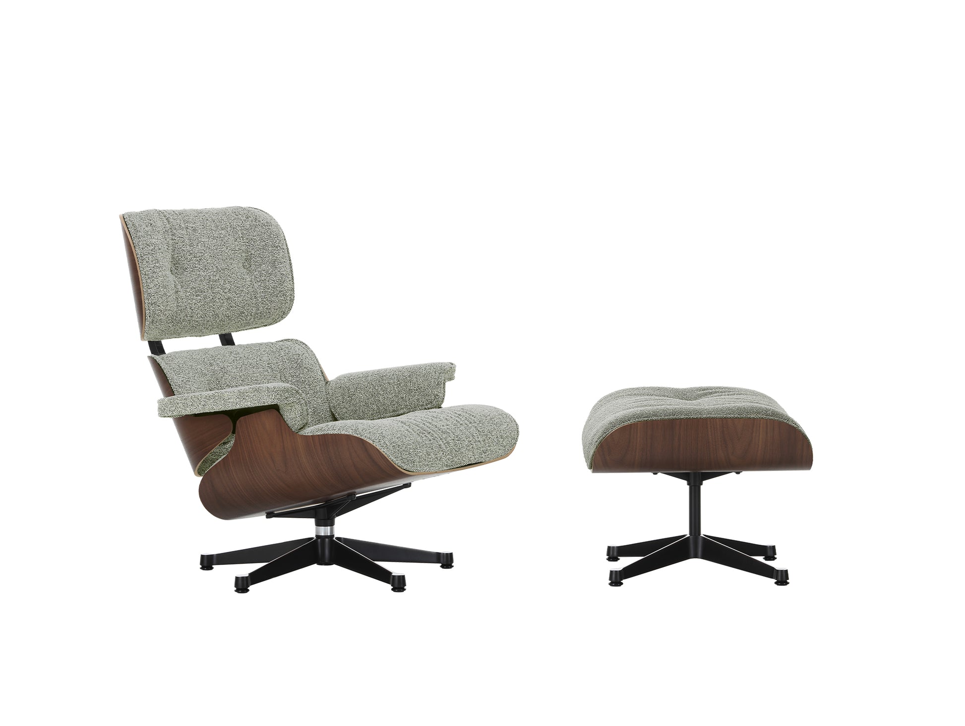 Eames Lounge Chair by Vitra - Dark Lacquered Walnut / 09 Ivory Forest