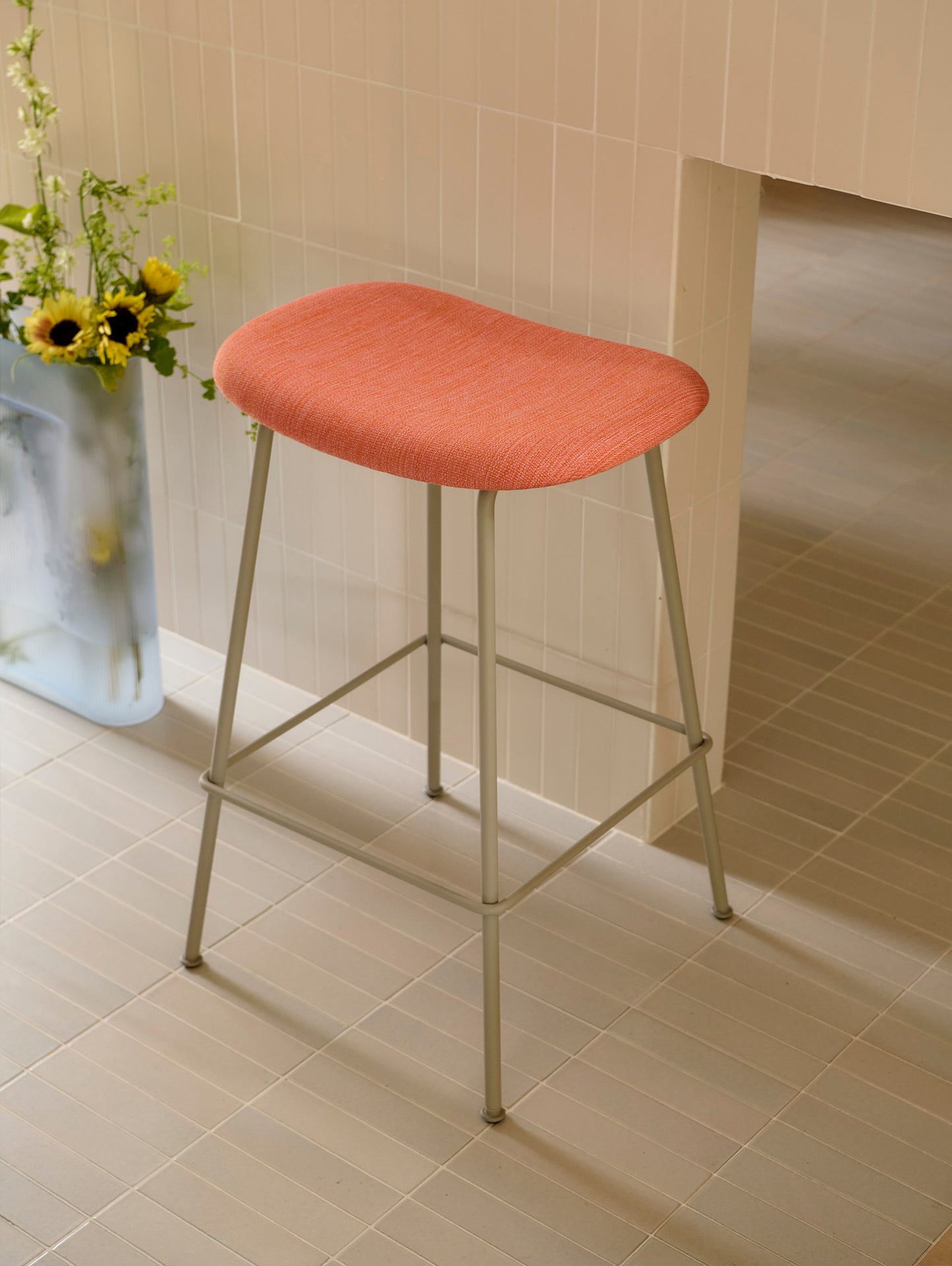 Fiber Barstool with Metal Base