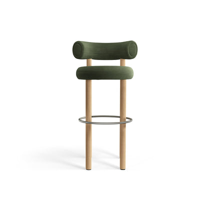 Fat Bar Stool by Tom Dixon - Lacquered Oak / Linara 100 