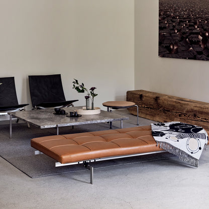 PK61A Coffee Table by Fritz Hansen - Grey Brown Marble Honed