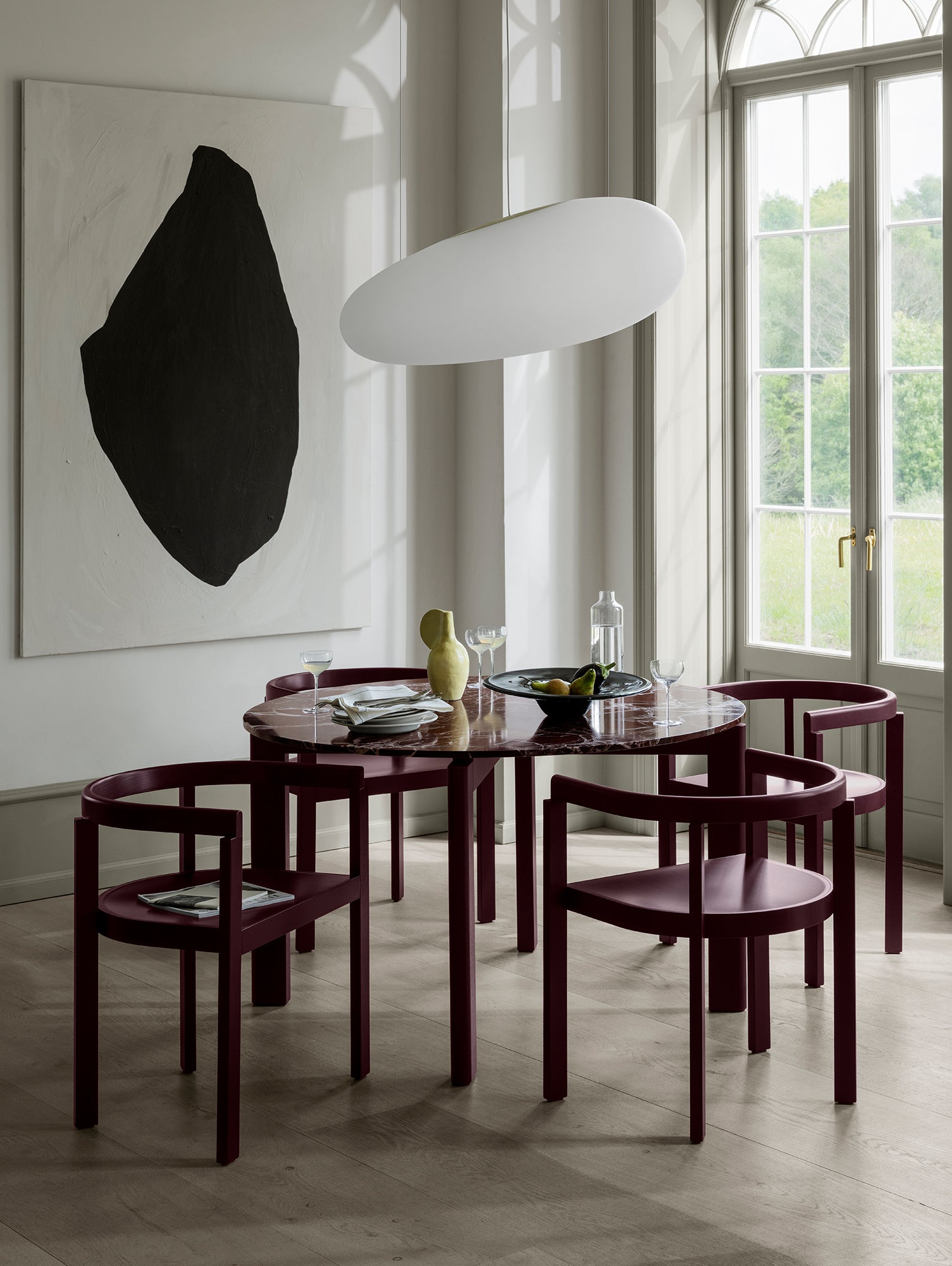 After Chair by Fritz Hansen - Burgundy Coloured Ash