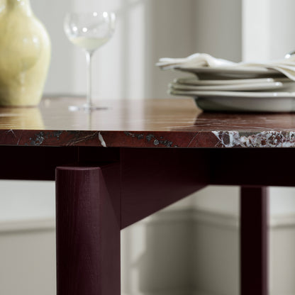 After Dining Table by Fritz Hansen - MA410 (Red-White Honed Marble)
