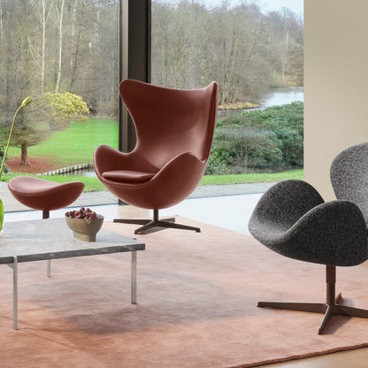 Egg Footstool by Fritz Hansen - Chestnut Grace Leather