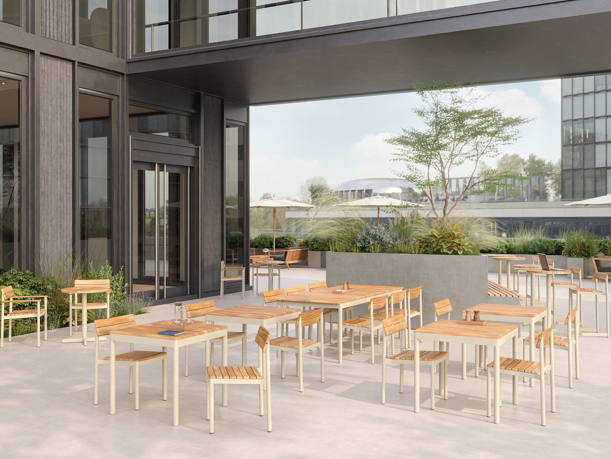 Pelagus High Table by Fritz Hansen - H95 cm / Light Ivory