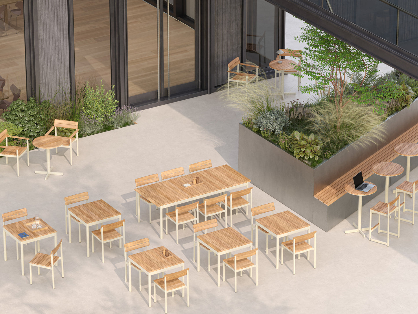 Pelagus High Table by Fritz Hansen - H95 cm / Light Ivory