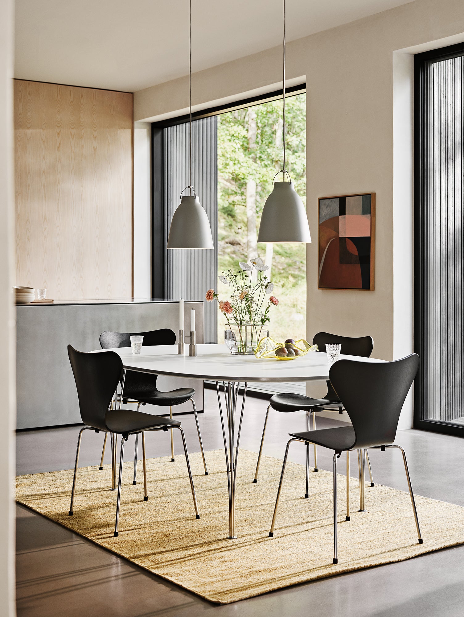 Superellipse Dining Table (Laminate Tabletop) by Fritz Hansen