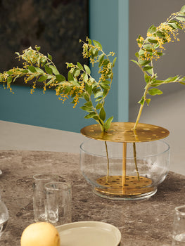 Ikebana Vase by Fritz Hansen - Large / Brass Plated Stainless Steel