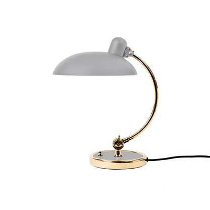 Kaiser Idell Luxus Table Lamp by Fritz Hansen - Matt Easy Grey Shade with Brass Base