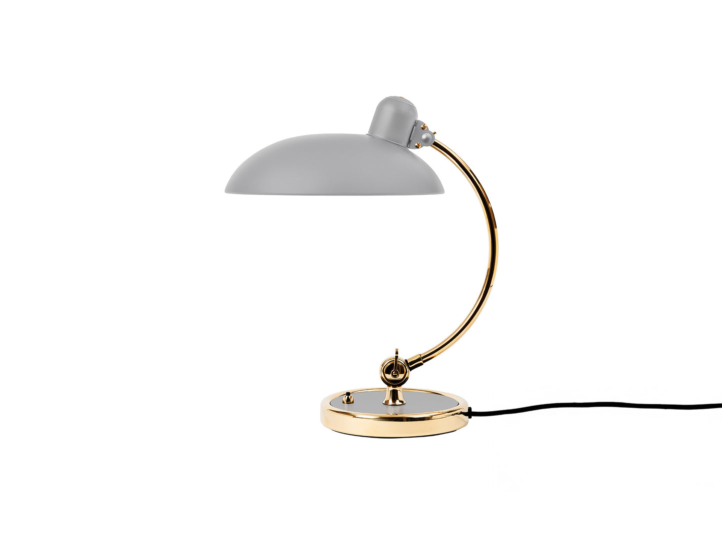 Kaiser Idell Luxus Table Lamp by Fritz Hansen - Matt Easy Grey Shade with Brass Base
