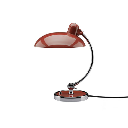 Kaiser Idell Luxus Table Lamp by Fritz Hansen - High Gloss Venetian Red Shade with Chrome Base