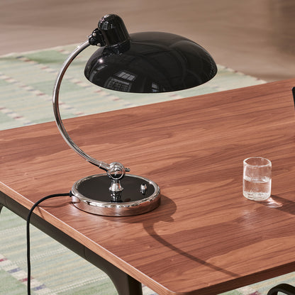 Kaiser Idell Luxus Table Lamp by Fritz Hansen - High Gloss Black Shade with Chrome Base