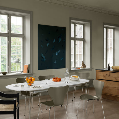 Series 7™ 3107 Dining Chair (Coloured Ash Wood) by Fritz Hansen - Olive Green