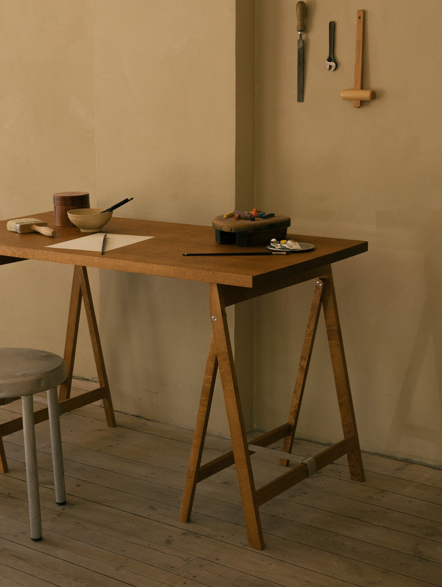 Folding Flat Trestle Table by Frama