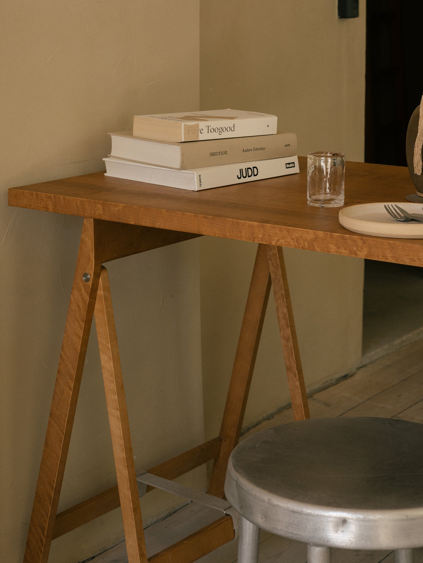 Folding Flat Trestle Table by Frama