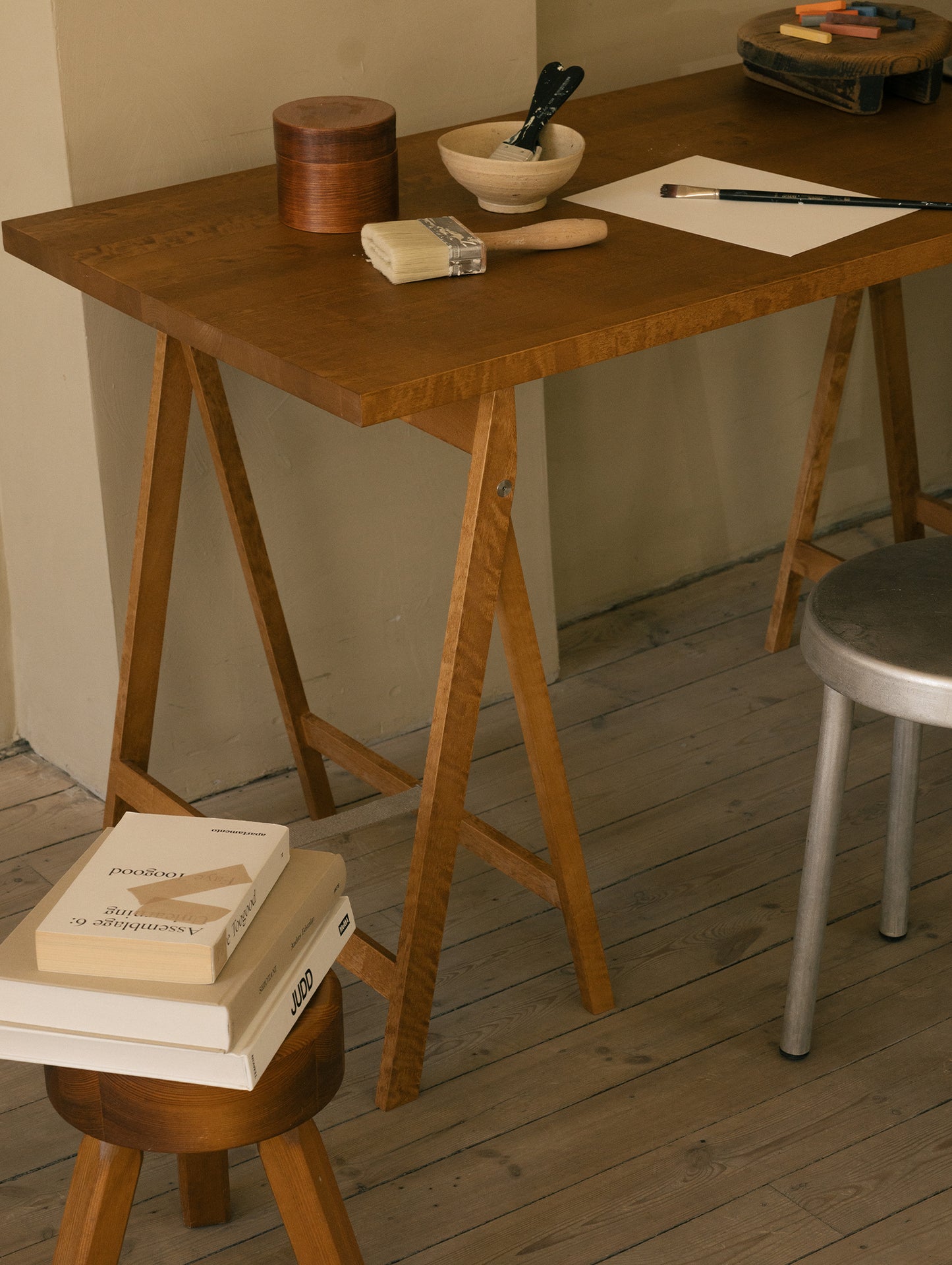 Folding Flat Trestle Table by Frama