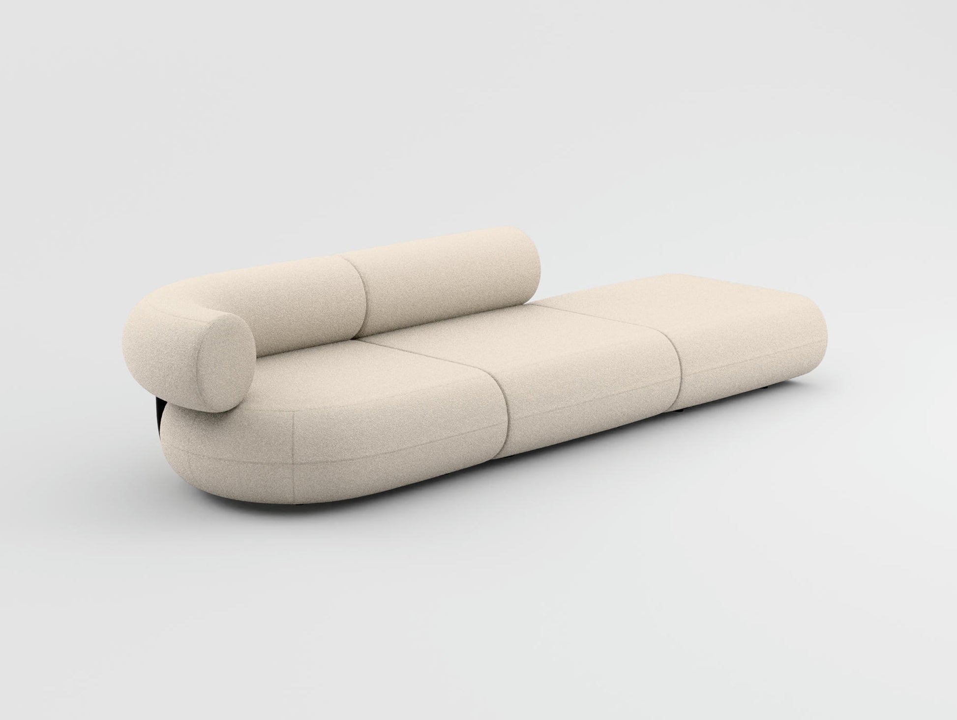 Fat 3-Seater Modular Sofa by Tom Dixon - Right Open End /  Left Armrest / Tom Dixon Boucle 101