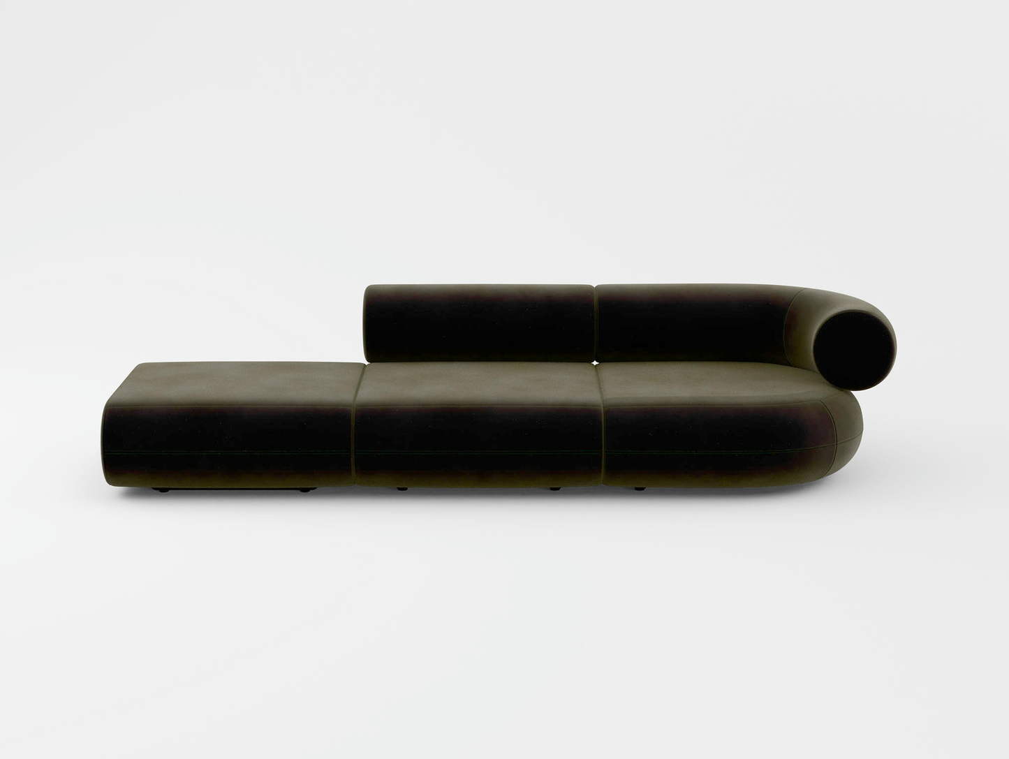 Fat 3-Seater Modular Sofa by Tom Dixon - Left Open End /  Right Armrest / Tom Dixon Velvet 162