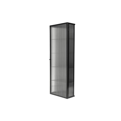 Haze Wall Cabinet - Tall by Ferm Living - Black / Reeded Glass