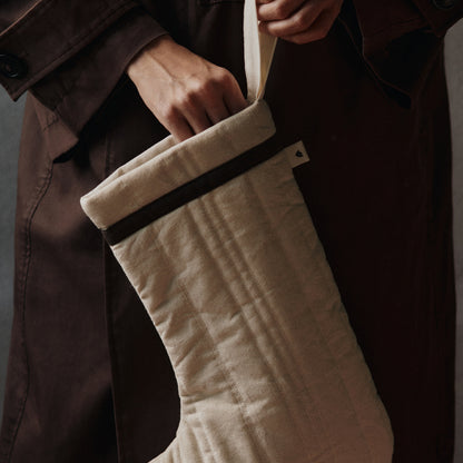 Vari Quilted Christmas Stocking by Ferm Living - Natural
