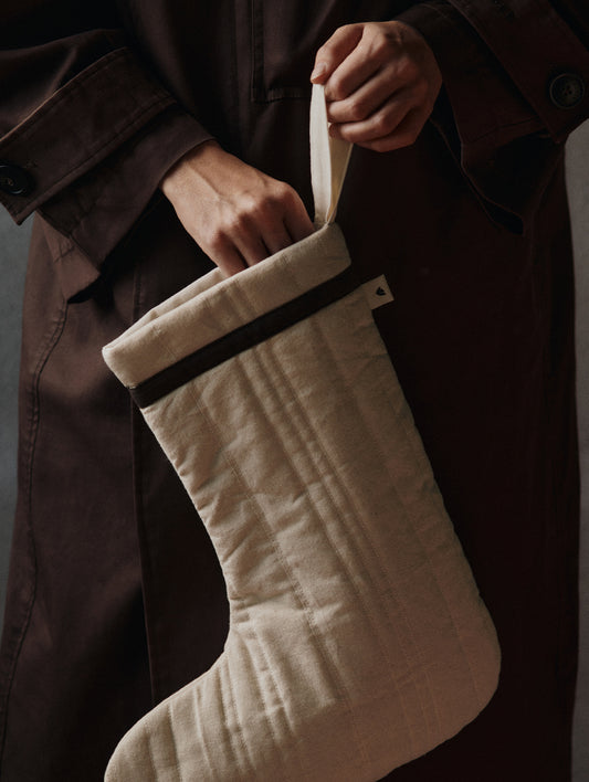 Vari Quilted Christmas Stocking by Ferm Living - Natural