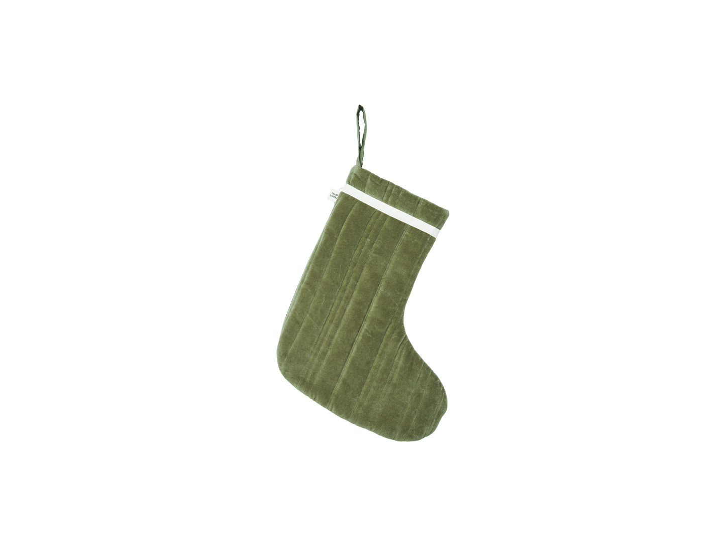Vari Quilted Christmas Stocking by Ferm Living - Khaki Velvet