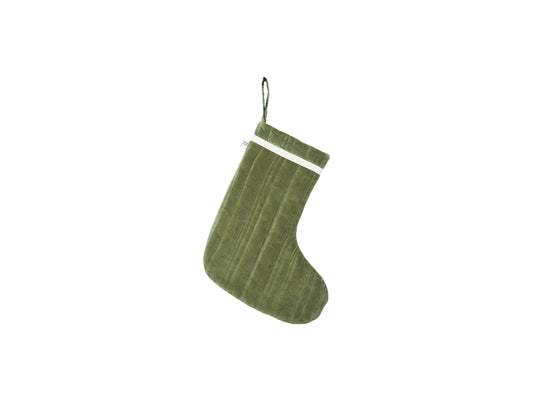 Vari Quilted Christmas Stocking by Ferm Living - Khaki Velvet