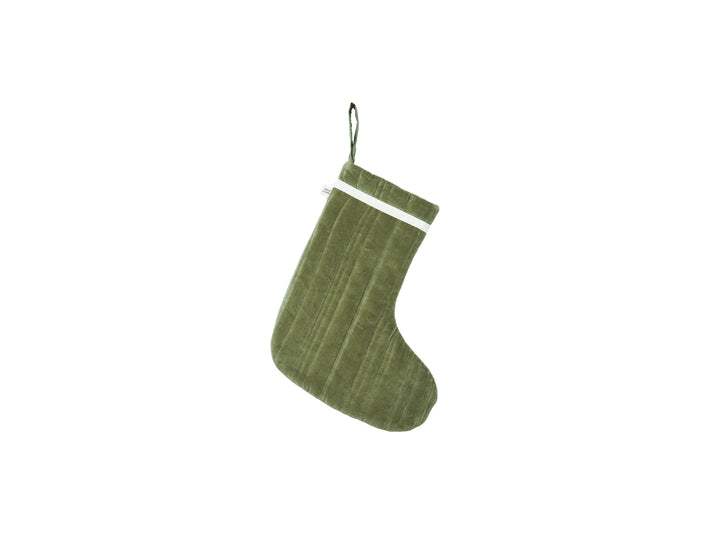 Vari Quilted Christmas Stocking by Ferm Living - Khaki Velvet