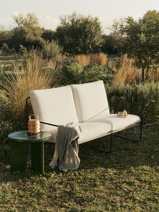 Desert 2-Seater Sofa by Ferm Living - Black Frame / Pure Boucle