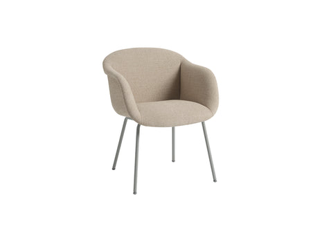 Fiber Soft Armchair with Tube Base by Muuto - Grey Base / Ecriture 240
