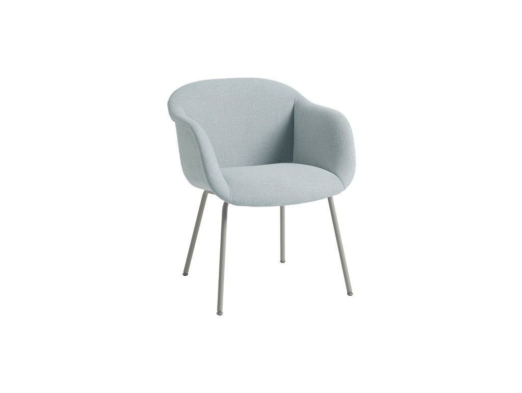 Fiber Soft Armchair with Tube Base by Muuto - Grey Base / Ecriture 710