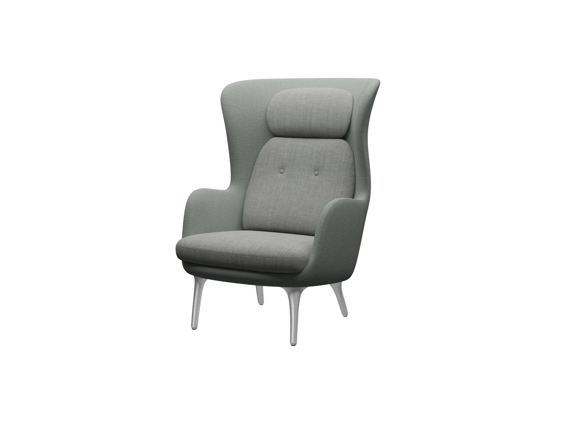 Ro Lounge Chair - Mixed Upholstery by Fritz Hansen - Shell: Fiord 2 151 / Cushions: Remix 3 123