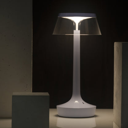 Bon Jour Unplugged Portable Lamp by Flos - Fade Blue / Transparent Crown