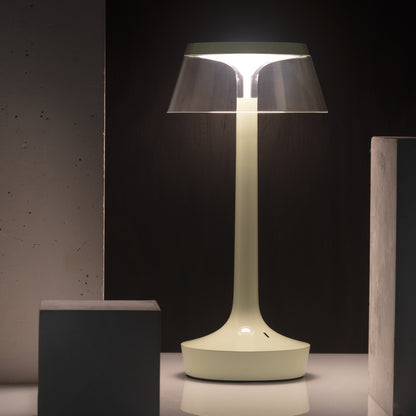 Bon Jour Unplugged Portable Lamp by Flos - Fresh Mint / Transparent Crown