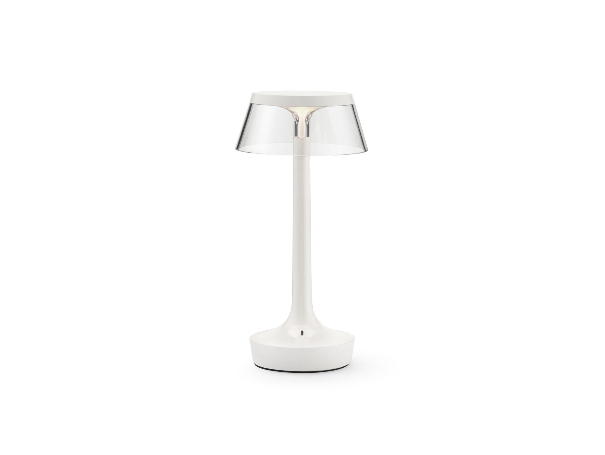 Bon Jour Unplugged Portable Lamp by Flos - Almost White / Transparent Crown