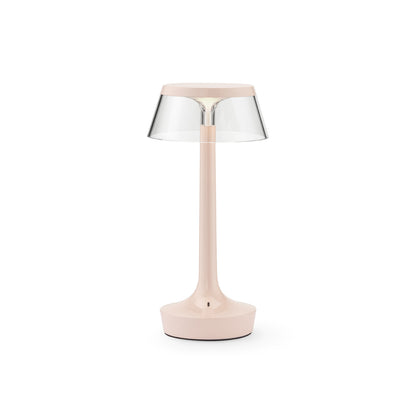 Bon Jour Unplugged Portable Lamp by Flos - French Rose / Transparent Crown